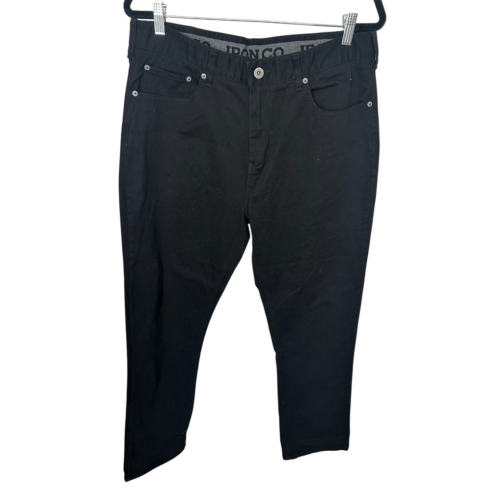 Iron Co Men's Black Jeans Tagged 34x30 Actual 35x30.5 Five Pocket‎ Stretch